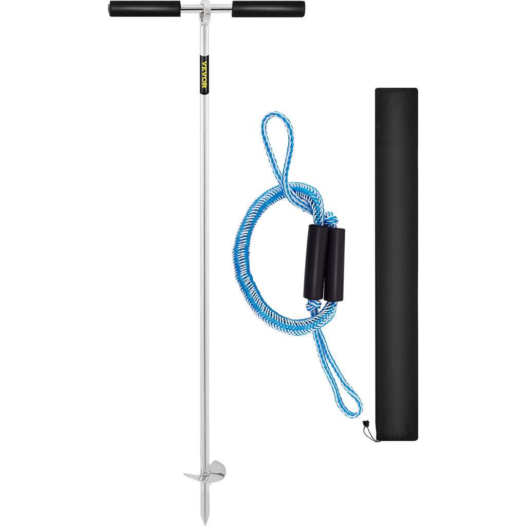 Vevor Sand Anchor, 36'' Length Auger To The Beach And Sandbar, 316 Stainless Steel Screw Anchor W/Removable Handle, Bungee Line