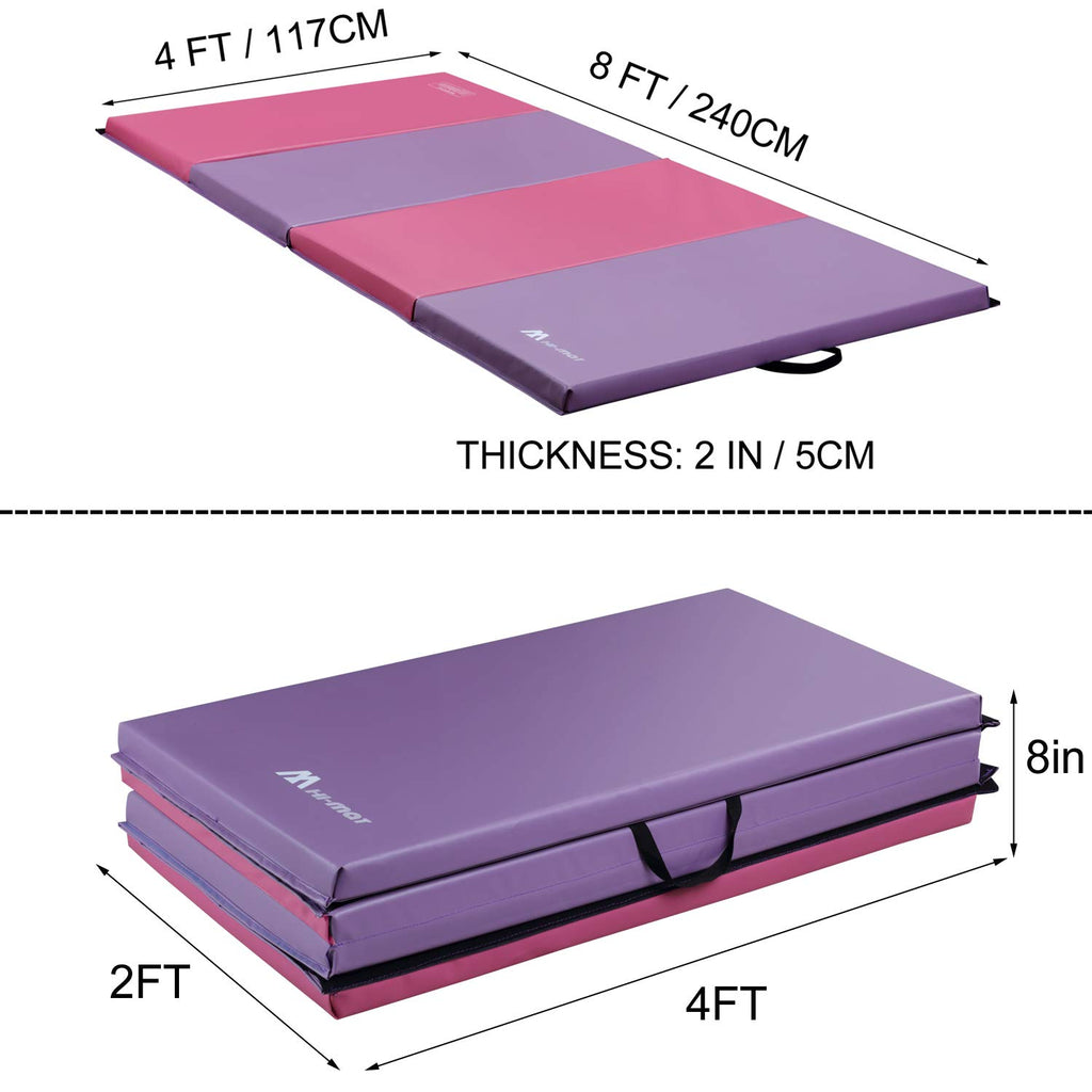 M Hi-Mat Gymnastics Mat, Folding Exercise Mat Thick Aerobics Mats Tumbling Mats For Stretching Fitness With Carrying Handles (Ex