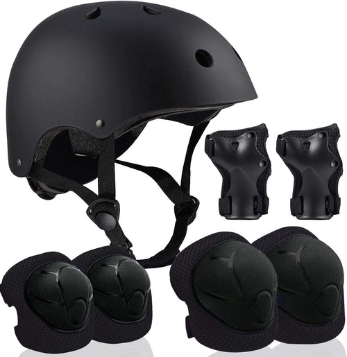 Adjustable Helmet For Ages 3-16 Kids Toddler Boys Girls Youth,Protective Gear With Elbow Knee Wrist Pads For Multi-Sports Skateb