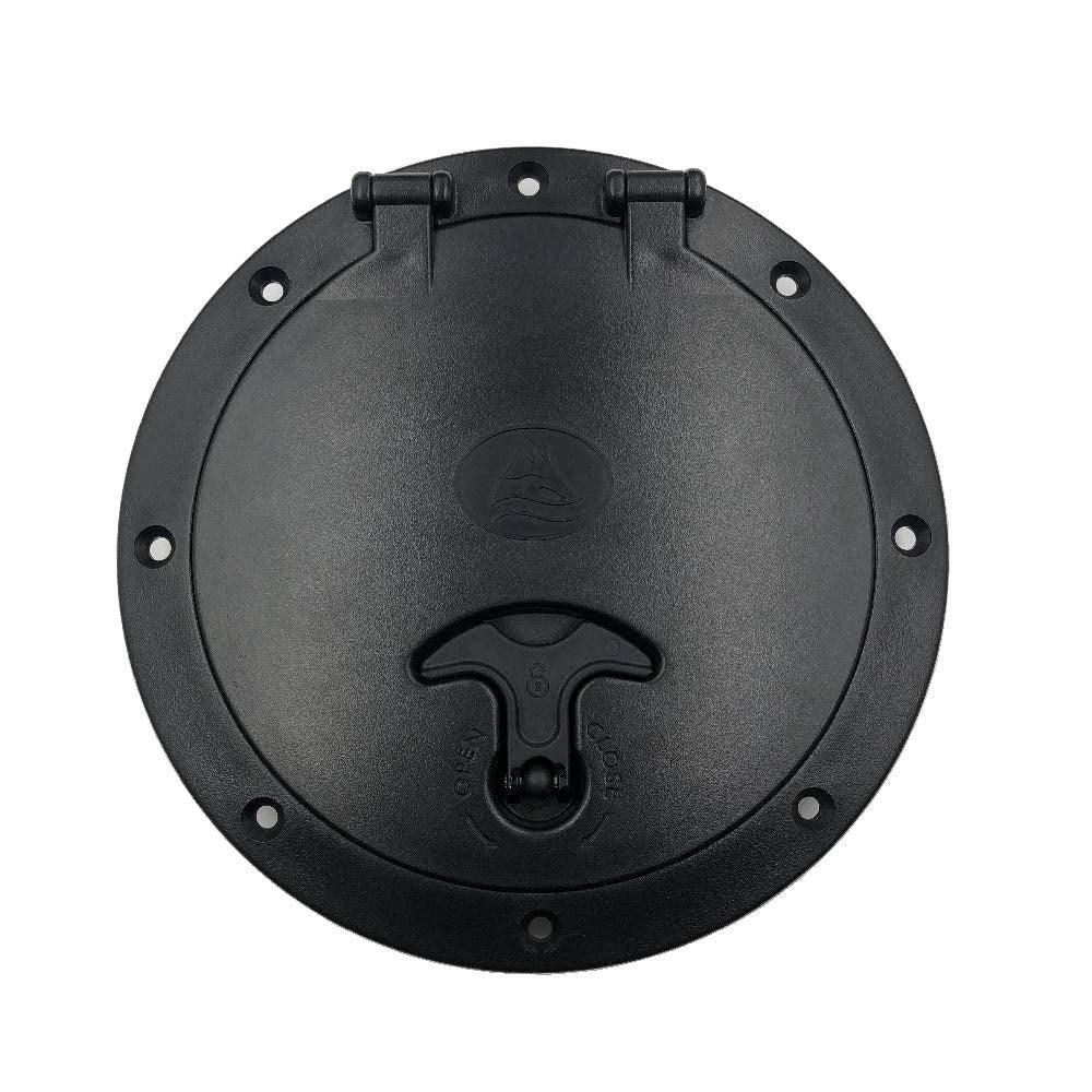 Anndason 2 Pcs 6'' Black Deck Plate Kit Deck Hatch With Storage Bag For Fishing Kayak Boating