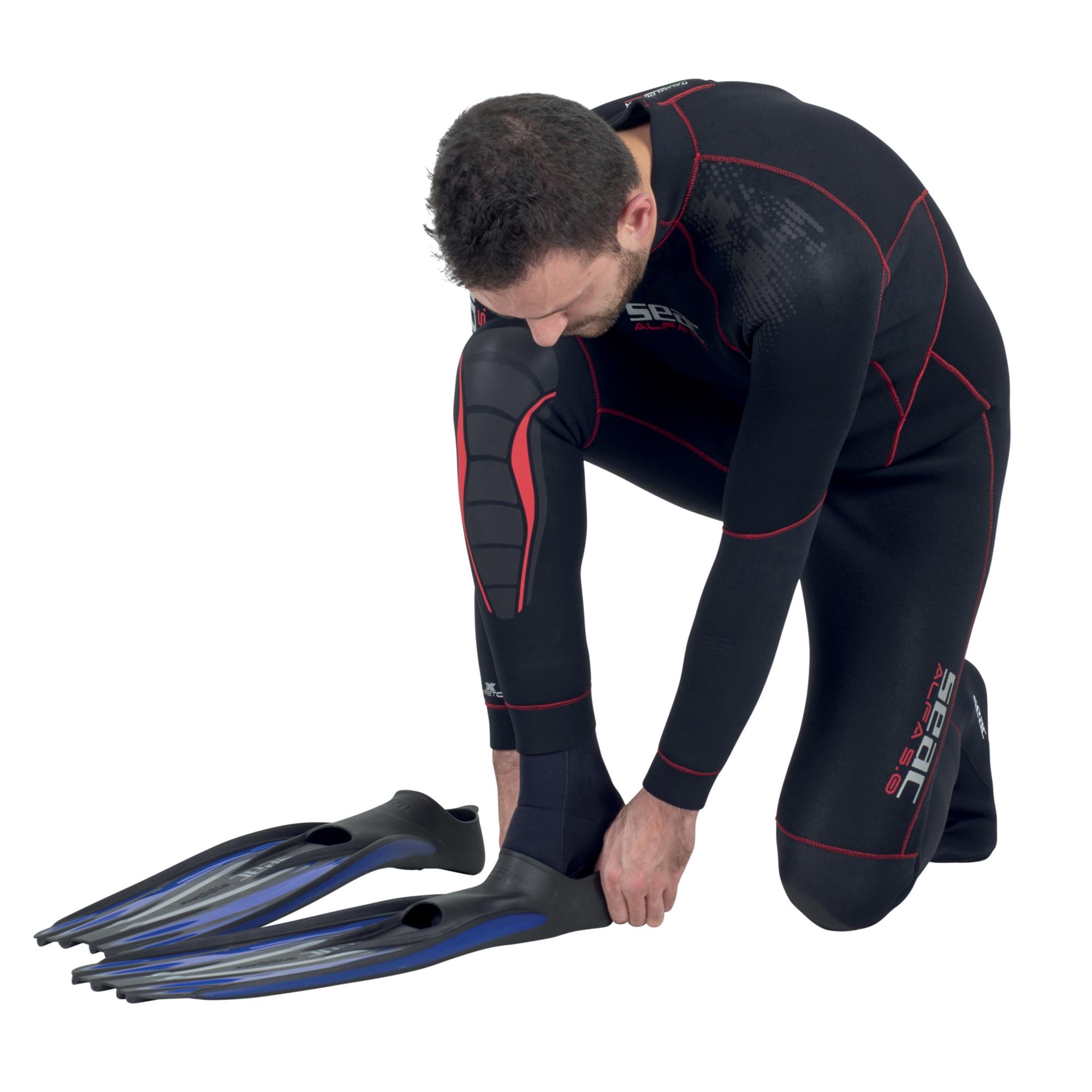 Seac F100 Pro, Ultra Light Underwater Full Foot Fin, For Diving And Snorkeling, Blue, 8 .5-9.5 Us