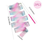 Hzmm 2 Pcs Dance Ribbons, 78.7 Inch Sparkling Dance Ribbon Streamer, Rhythmic Gymnastics Ribbon With Wand, Twirling Dancing Ribb