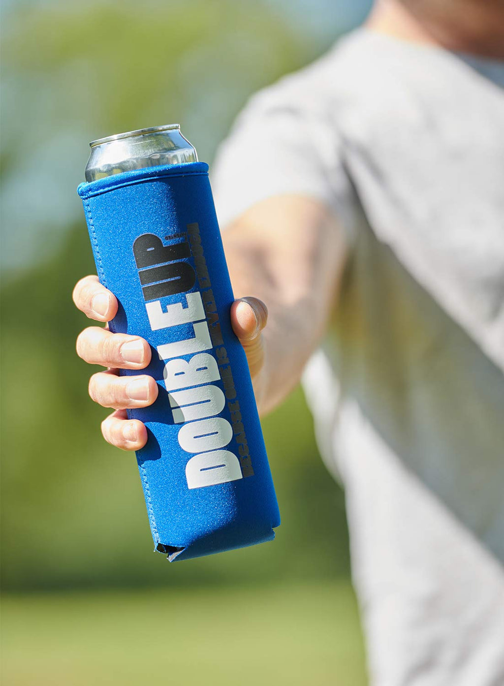 Doubleup 16 Oz Neoprene Can Cooler, Blue, Perfect For Tailgates, Parties, Beach, Boating, Concerts, Camping, Festivals, Gifts
