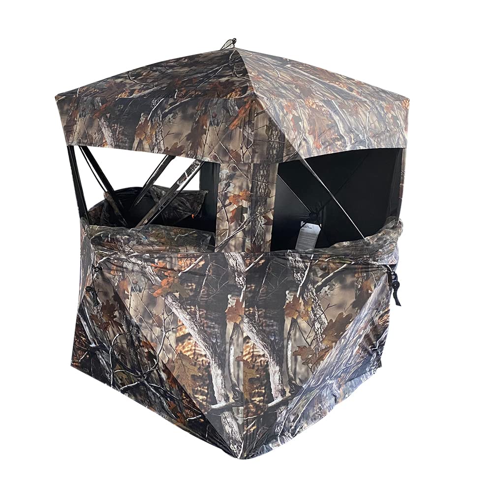 Thunderbay Spur Collector 2 Person Hunting Blind, Portable Ground Blind With Silent Sliding Window, Portable Durable Hunting Ten