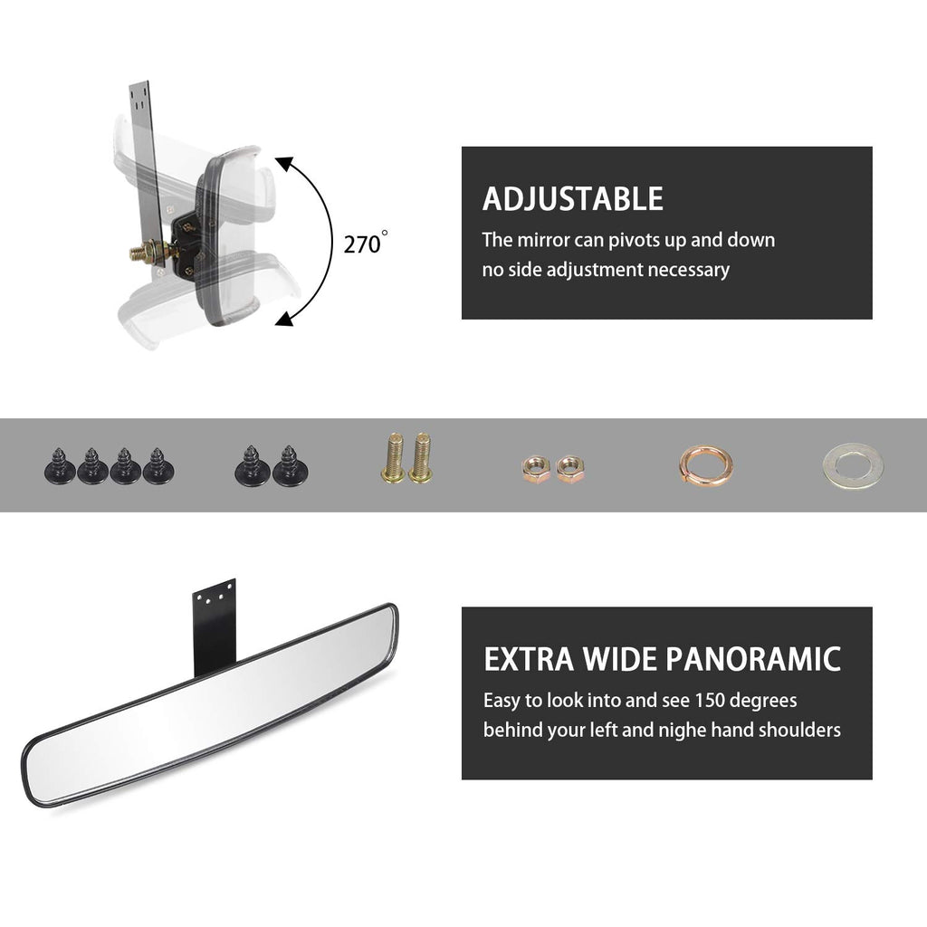 10L0L Panoramic Convex Golf Cart Mirror For Ezgo, Club Car, Yamaha, Golf Cart Rear View Mirror