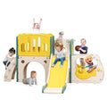 Toddler Slide Kids Slide Playset for Babies Bus Themed Toddler Playground with Climber Baskteball Hoop Indoor Playground Outdoor