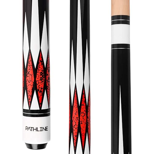 Pathline Pool Cue Stick - 58 Inch Canadian Maple Billiard Pool Stick (Red 18Oz)