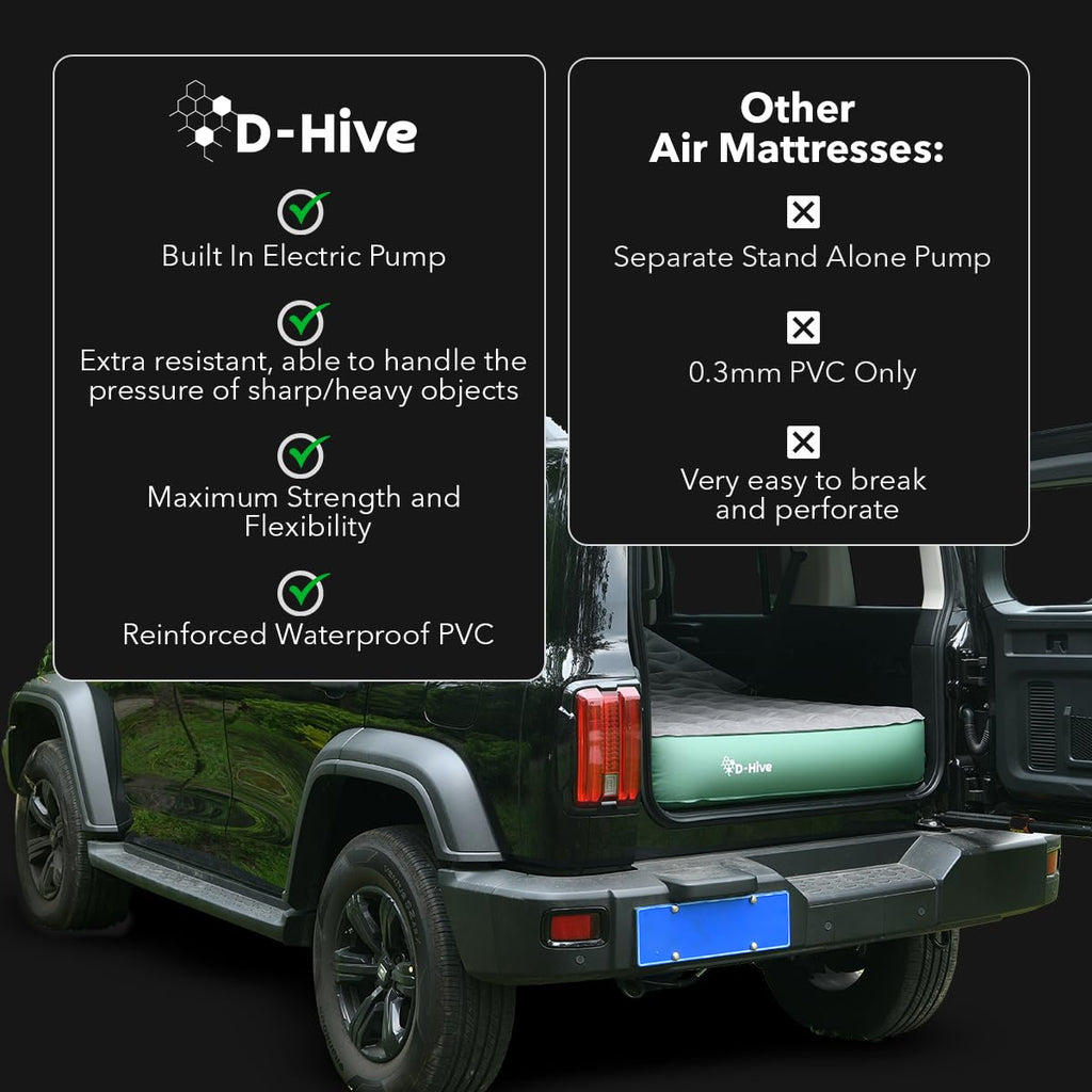 D-Hive Suv Air Mattress, Ultra-Thick Material Extra-High Car Air Mattress, Suv Mattress For Toyota 4Runner, Jeep Wrangler Air Ma