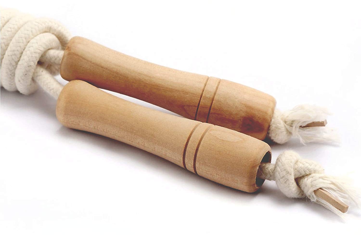 Homello Jump Rope For Kids - Wooden Handle - Adjustable Cotton Braided Fitness Skipping Rope For Toddler Fitness Workout Exercis