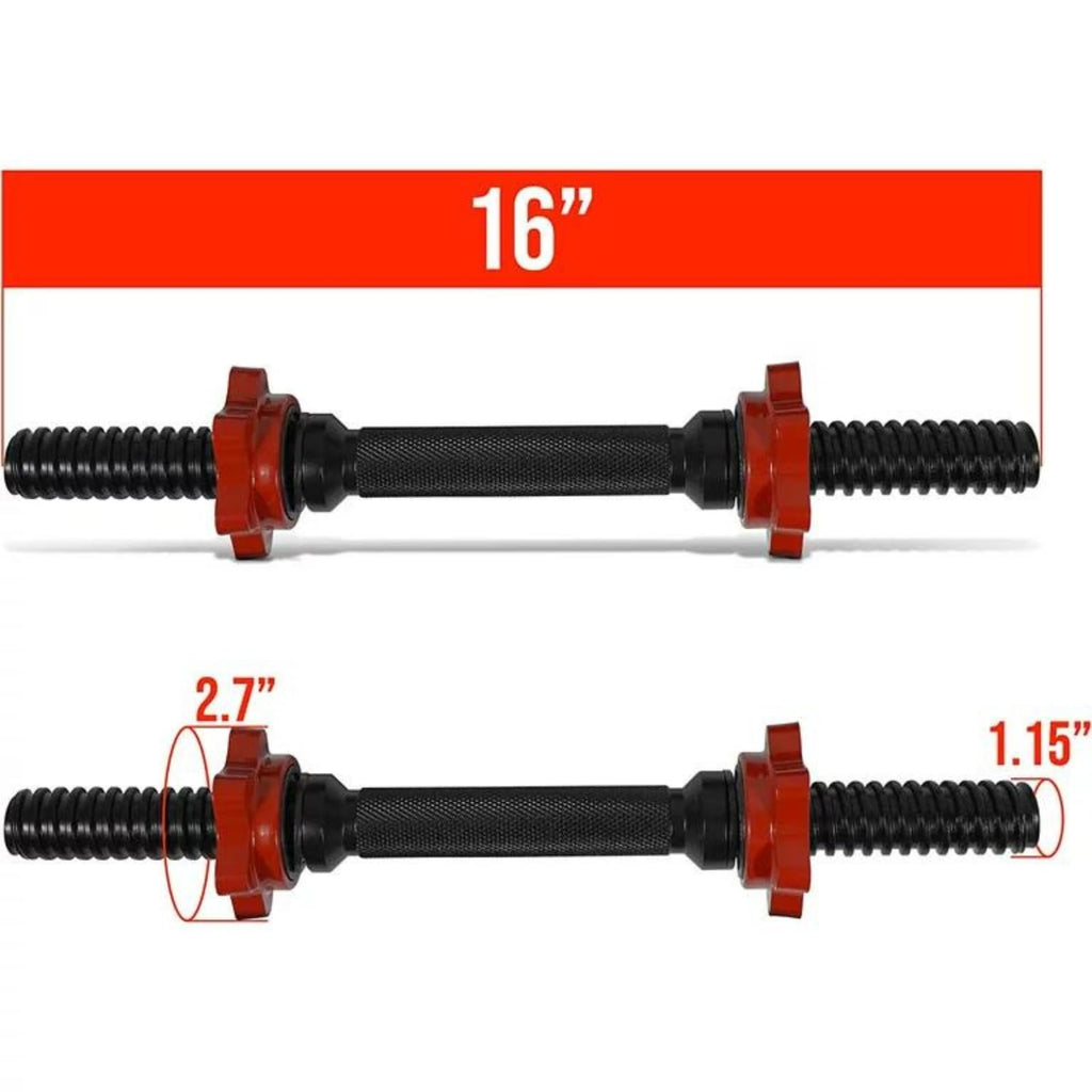 Yes4All Adjustable Dumbbell Bar 115 Inch Dumbbell Handles, D Blackred Handle