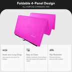 Balancefrom All Purpose 4'X10'X2'' Extra Thick High Density Anti Tear Gymnastics Gym Folding Exercise Aerobics Mats, Pink