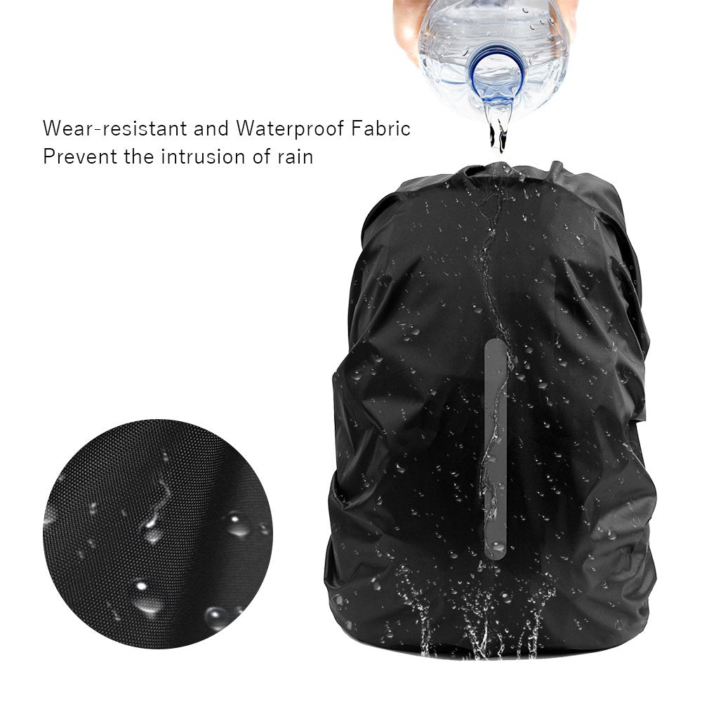 Lama 2Pcs Waterproof Rain Cover For Backpack, Reflective Rainproof Protector For Anti-Dust And Anti-Theft S 18L-25L Black