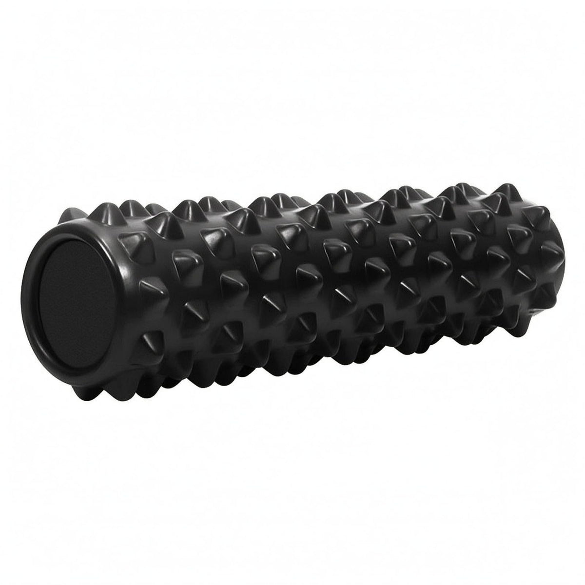 APIRILY Cylindrical Foam Massage Roller Stick Raised Nubs Textured Massage Roller for Fitness, Stretching, Midnight Black 45CM