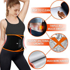 Kingpavonini Waist Trainer Waist Trimmer Sweat Belt For Men Women Black