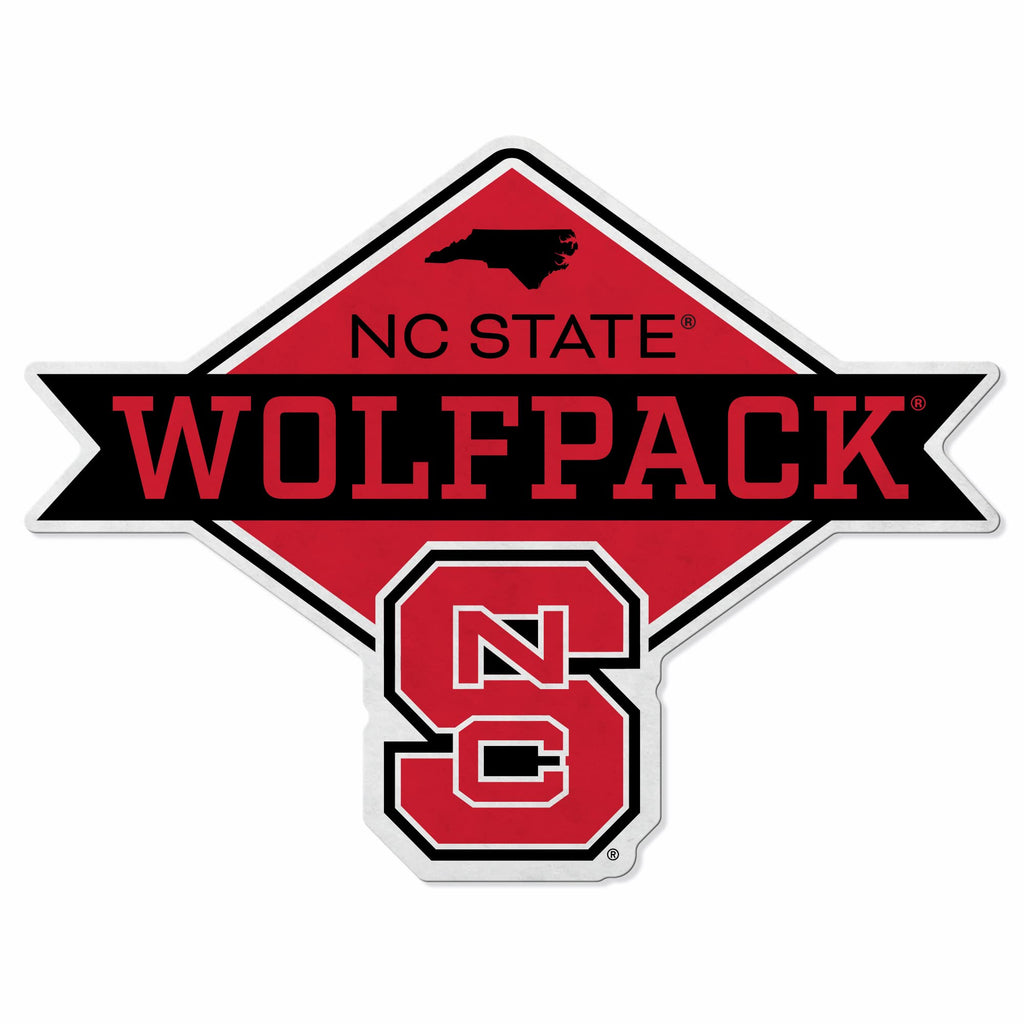 Rico Industries Ncaa N.Carolina State Wolfpack Diamond Shape Cut Pennant - Home And Living Room D  Cor - Soft Felt Ez To Hang 20