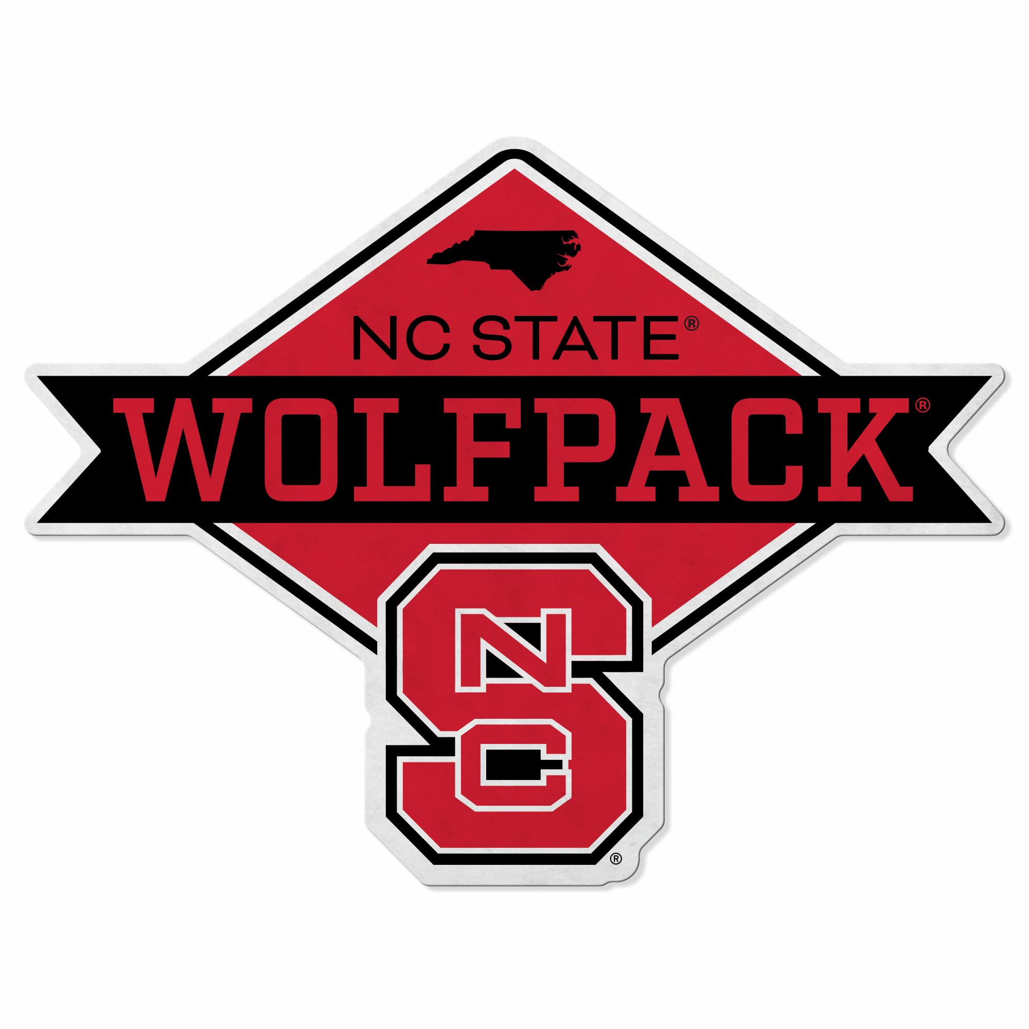 Rico Industries Ncaa N.Carolina State Wolfpack Diamond Shape Cut Pennant - Home And Living Room D  Cor - Soft Felt Ez To Hang 20