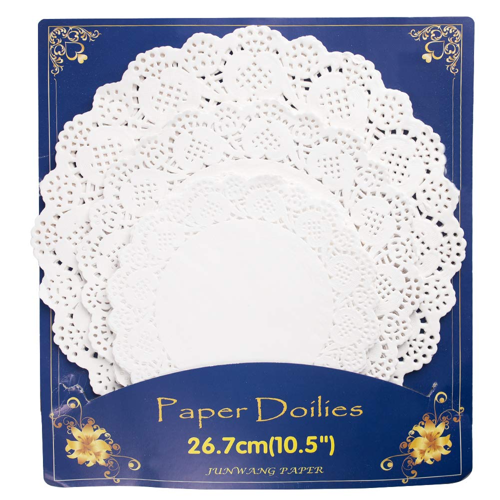 Haksen 108 Pcs Paper Lace Doilies Combo, Pack 36 Each 65, 85, 105,Baked, Grilled, Fried Food,Tableware Decoration