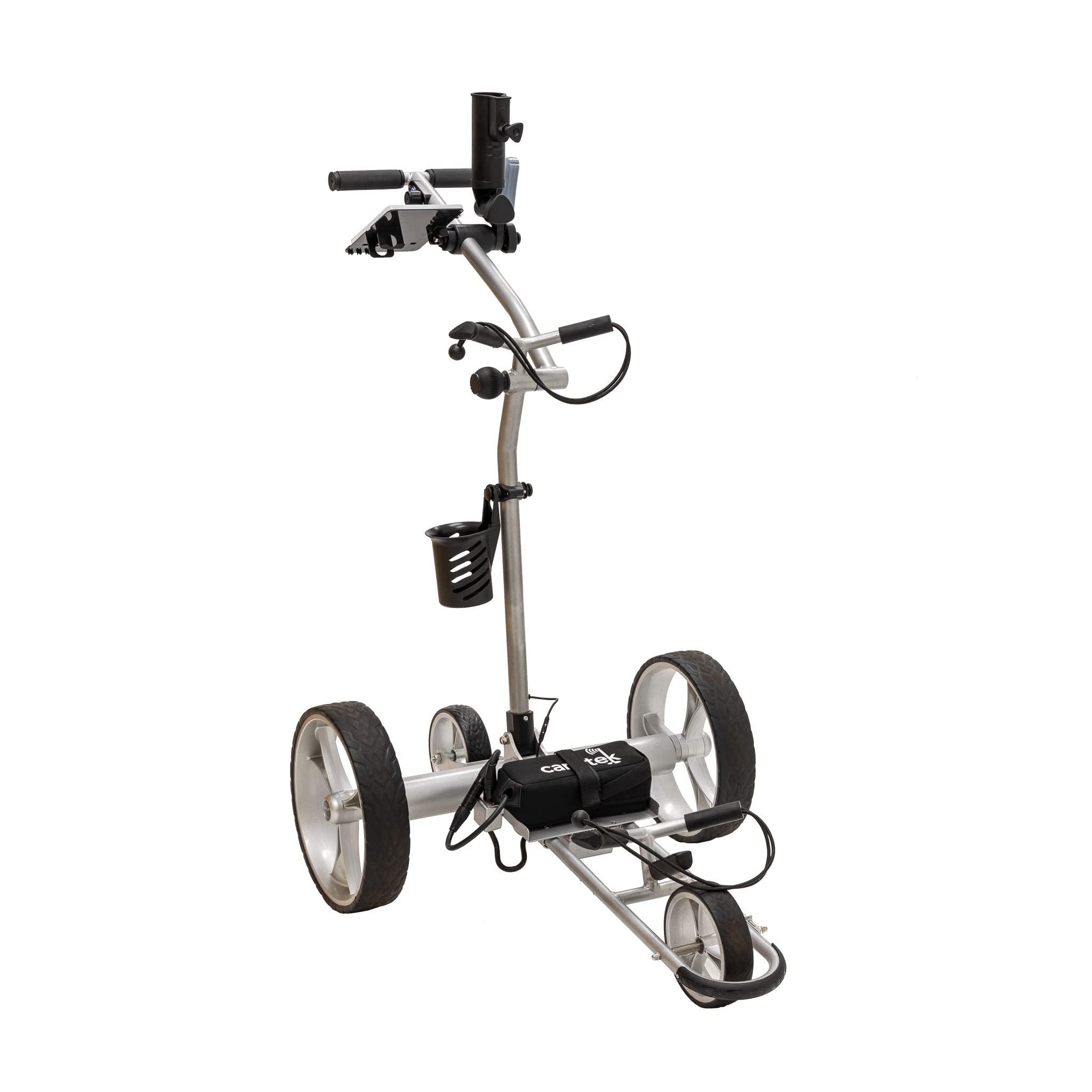 Cart-Tek Yellowstone Electric Golf Caddie Silver Lithium Battery Electric Golf Caddy W/Free Accessory Bundle! Let Be Your Caddy!