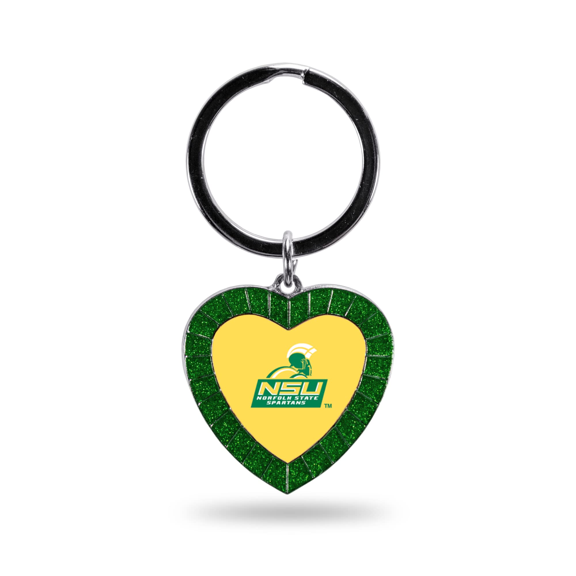 Rico Nmkh341201Gr Norfolk State University Colored Rhinestone Heart Keychain - Green
