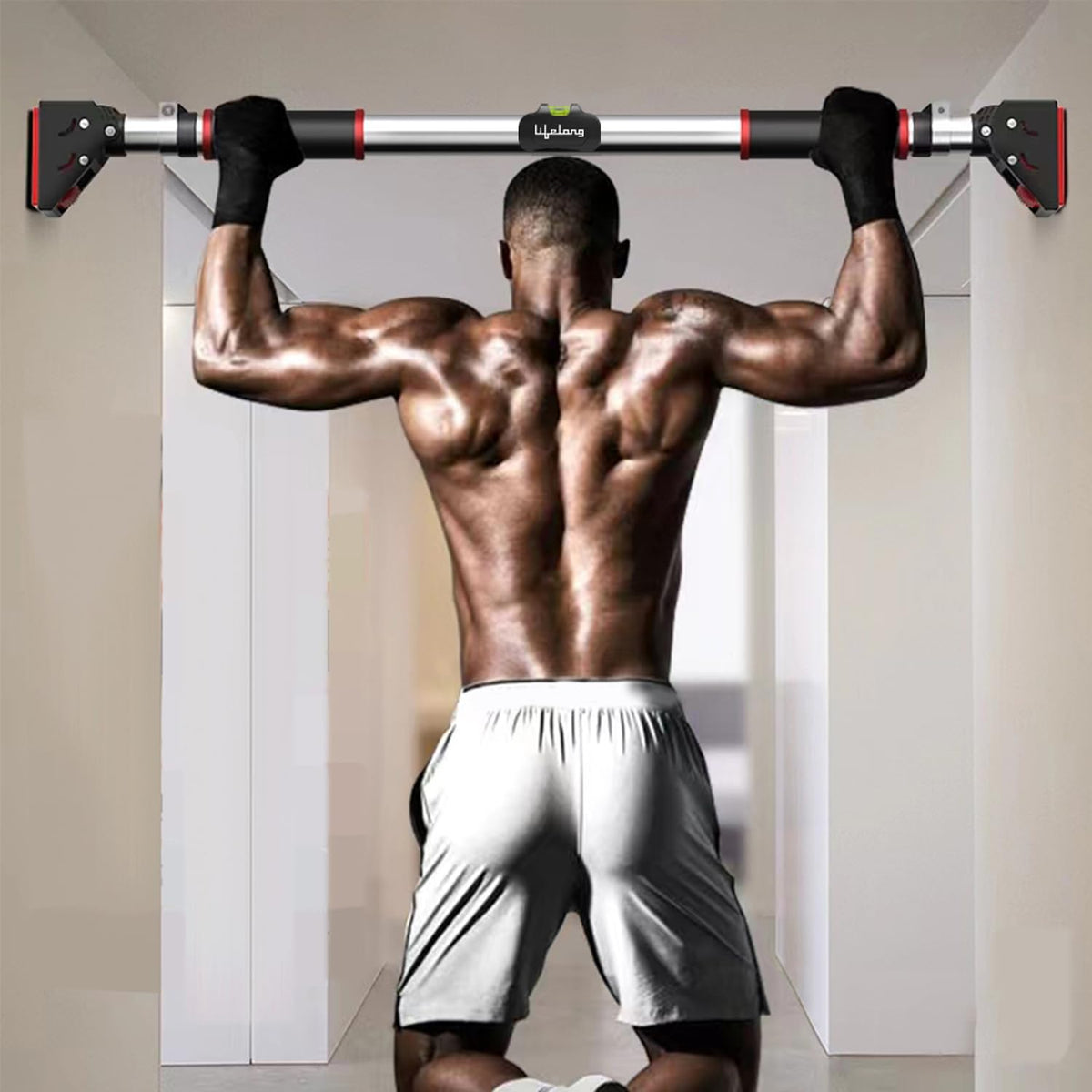 Lifelong Pull Up Bar For Home Adjustable Rod 75Cm To 92Cm Width, Wall Mounted Without Screws Door Pull Up Bar To Increase Heig