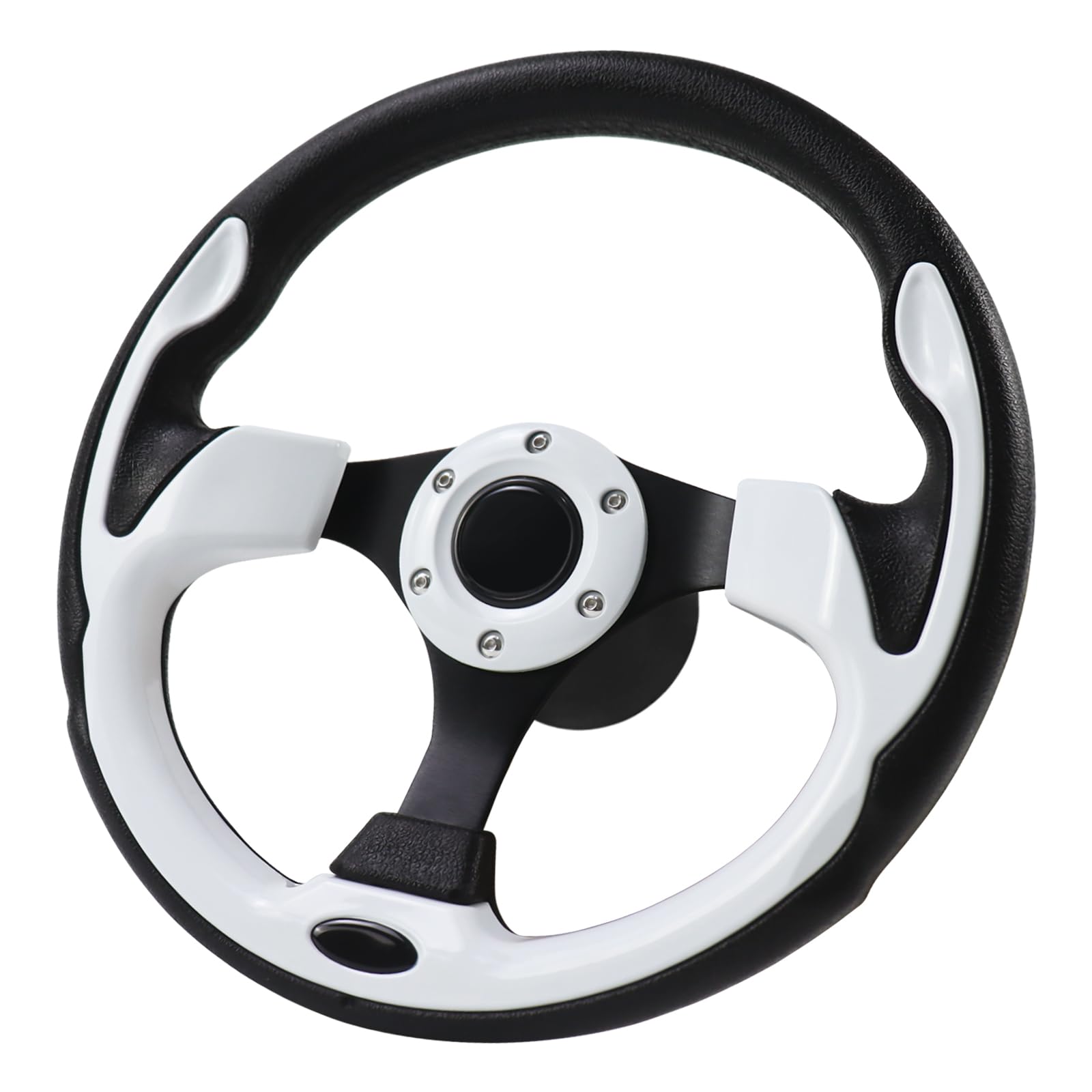 QYMOPAY 12.5 Inch Boat Steering Wheel with 3/4 Axle Marine Steering Wheel Adapter, Anti-Slip, Yachts, Pontoon Boats