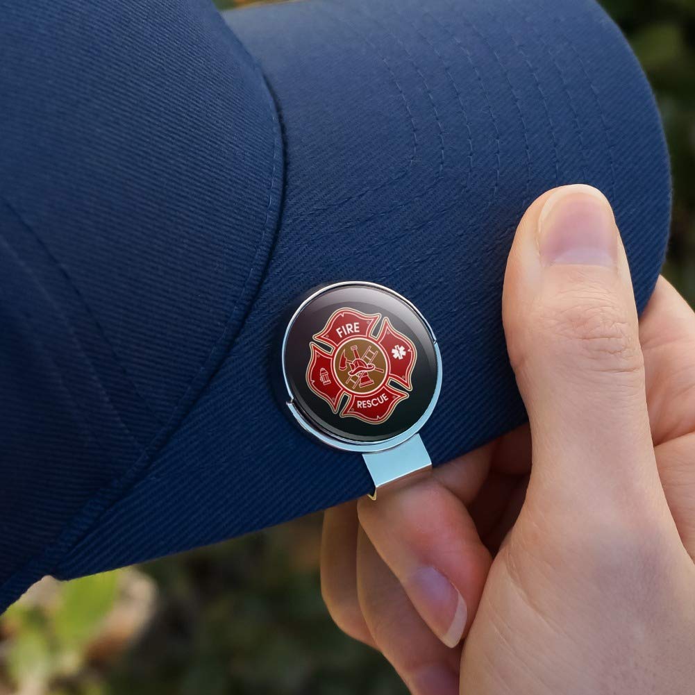 Graphics & More Firefighter Fire Rescue Maltese Cross Golf Hat Clip With Magnetic Ball Marker