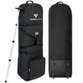 DAREKUKU Golf Travel Bags for Airlines with Adjustable Support Rod and Detachable Shoulder Straps, Hard case Top Soft Foldable G