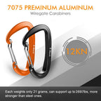 B-Mardi Lightweight Heavy Duty Locking Carabiner Clips-12Kn (2697 Lbs) Caribiniers For Hammocks,Keychain & Utility