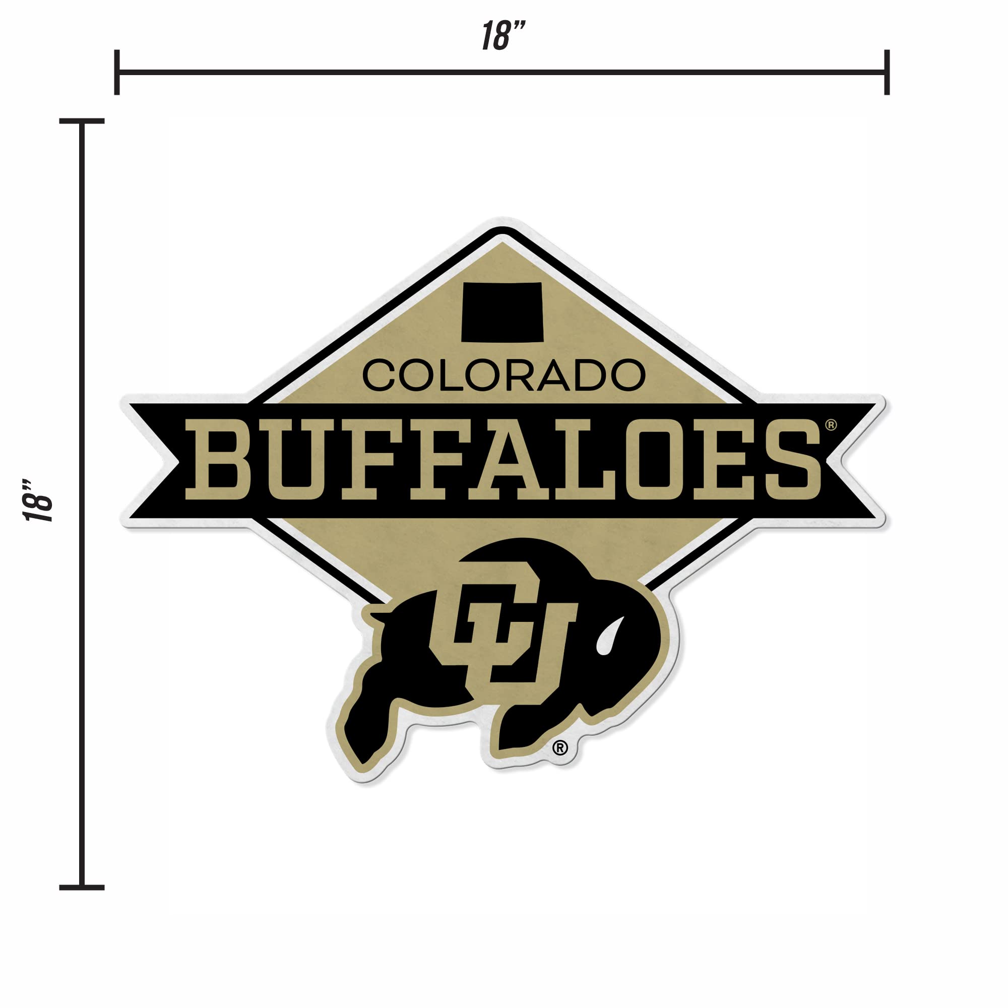Rico Industries Ncaa Colorado Buffaloes Diamond Shape Cut Pennant - Home And Living Room D  Cor - Soft Felt Ez To Hang