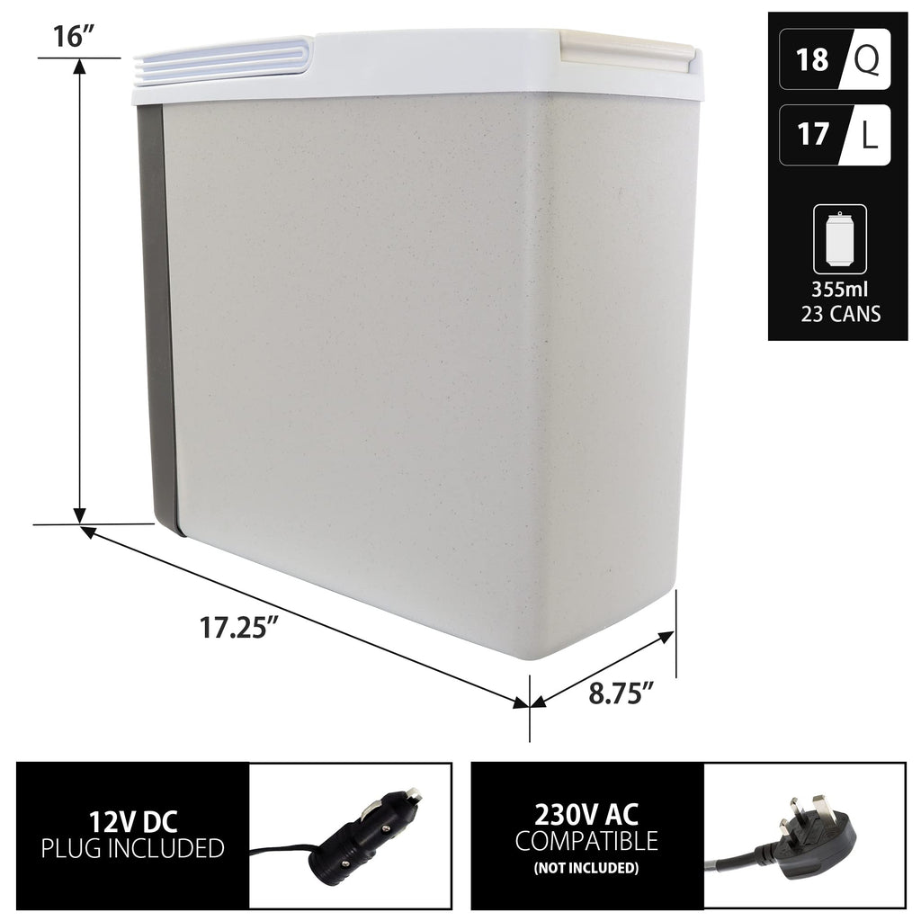 Koolatron Electric Portable Cooler Plug In 12V Car Coolerwarmer, 18 Qt (17 L), No Ice Thermo Electric Portable Fridge For Campin