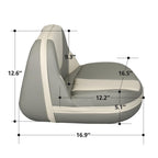 Leader Accessories Pro Casting Boat Seats Lean Pro High Back Fishing Bass Boat Seat Butt Seat 2 Seats (Beige Light Gray)