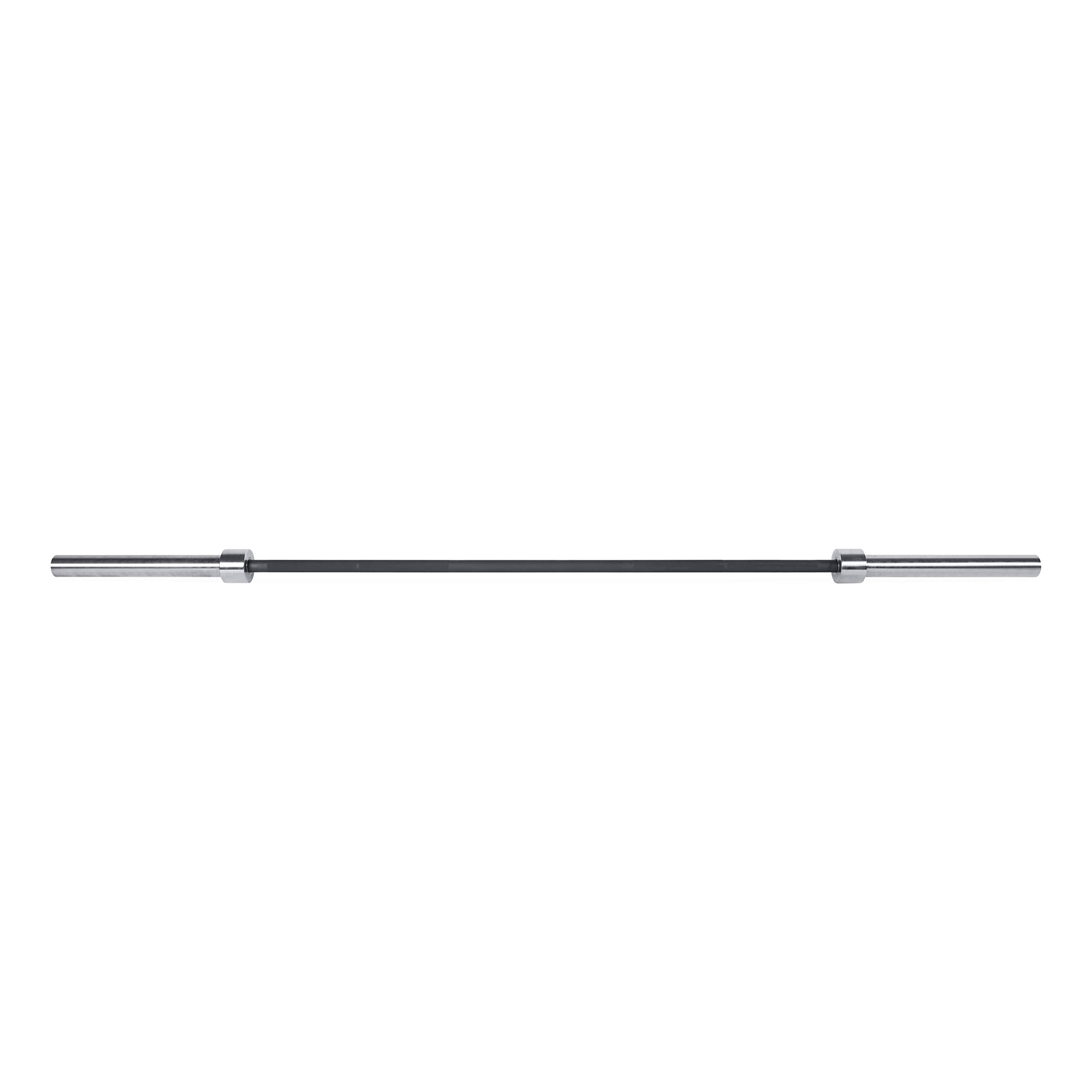 Cap Barbell The Beast Olympic Bar  For Weightlifting And Power Lifting, The Beast - Black/Chrome, No Center Knurl, 7' Olympic, (