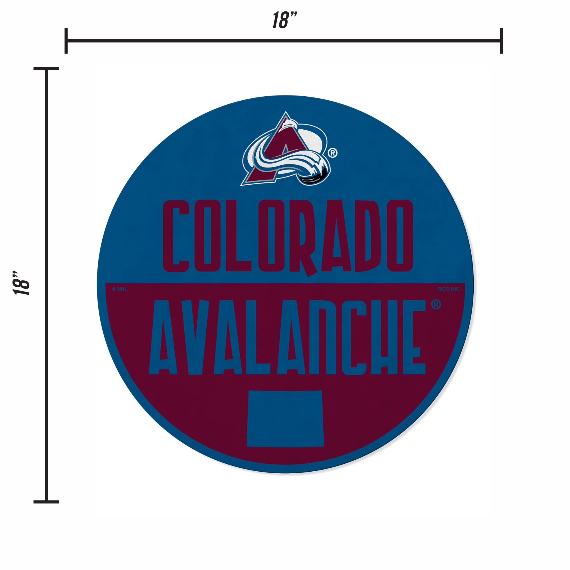 Rico Industries Nhl Colorado Avalanche Classic Shape Cut Pennant - Home And Living Room D  Cor - Soft Felt Ez To Hang 18X0.10X18