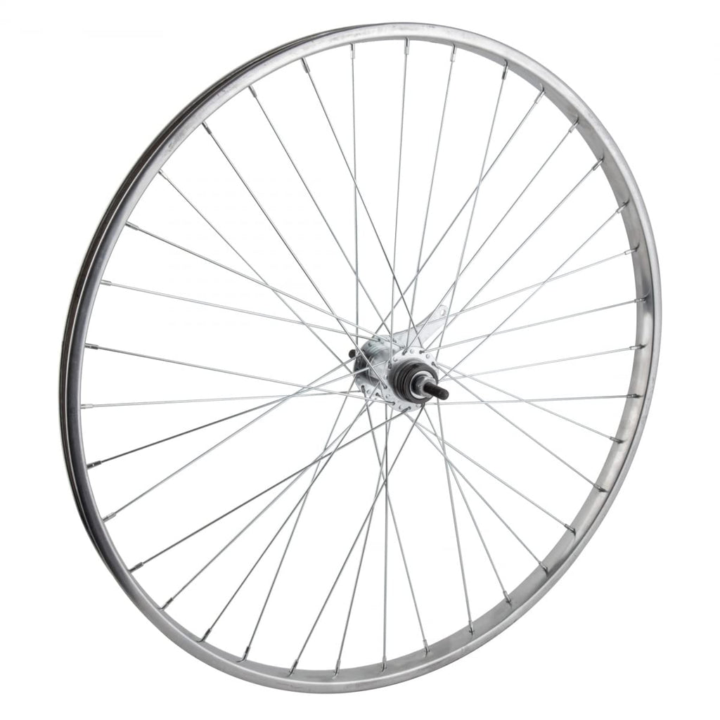 Wheel Master Rear Bicycle Wheel With Coaster Brake, 26 X 1 3/8 36H, Steel, Bolt On, Silver
