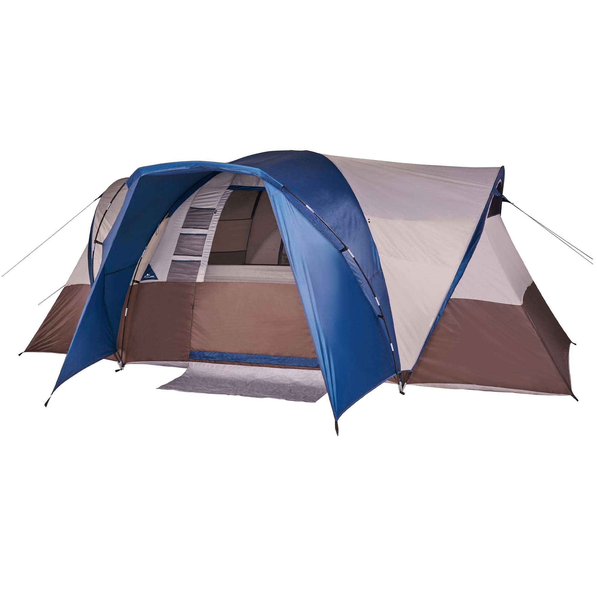 Wenzel Aspen Hills 8P Camp Cabin Tent - Huge 8 Person Car Camping Shelter, Fits 3 Queen Airbeds, 4 Windows, Waterproof Fly, 10 Y
