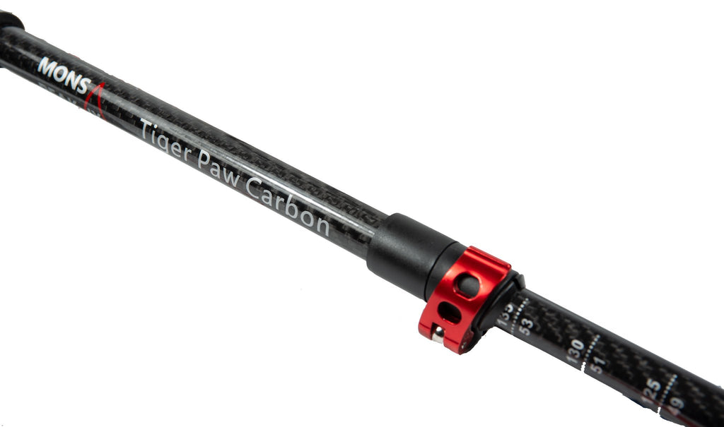 Mons Peak Ix Tiger Paw Carbon Trekking Poles, Black, Adjustable Height
