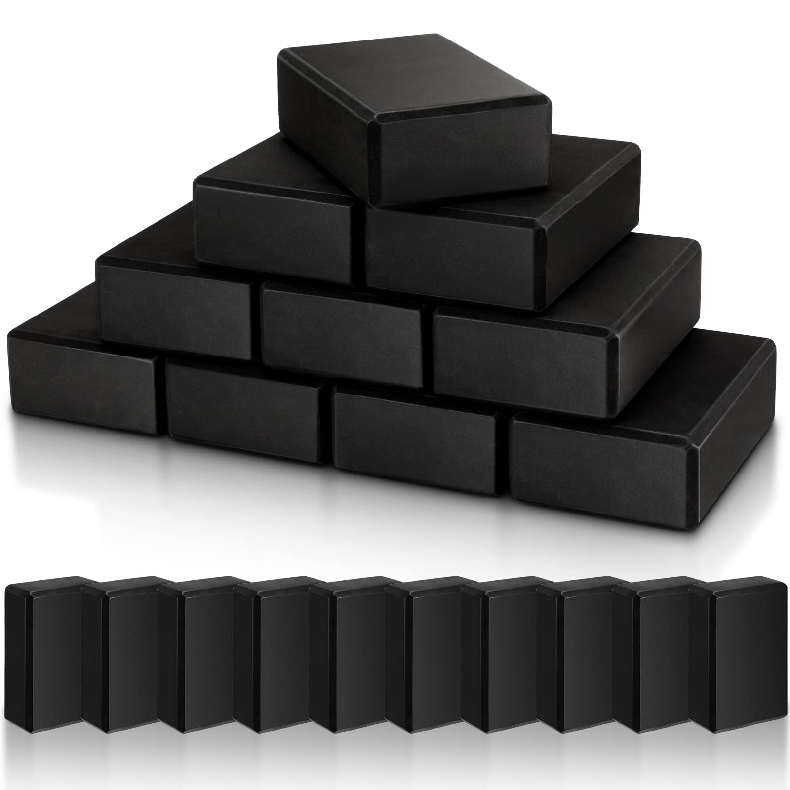 Yilloog 10 Pcs Foam Eva Yoga Blocks Non Slip Lightweight Bricks Yoga Bulk Supportive Blocks Prop Accessories for Pilates Stretch