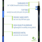 Eversprout Boat Hook Attachment For Extension Pole | Floats & Super Strong Design | Big Reach For Docking | Twists Onto 3/4-Inch
