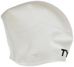 Tyr Long Hair Wrinkle-Free Silicone Swim Cap, White