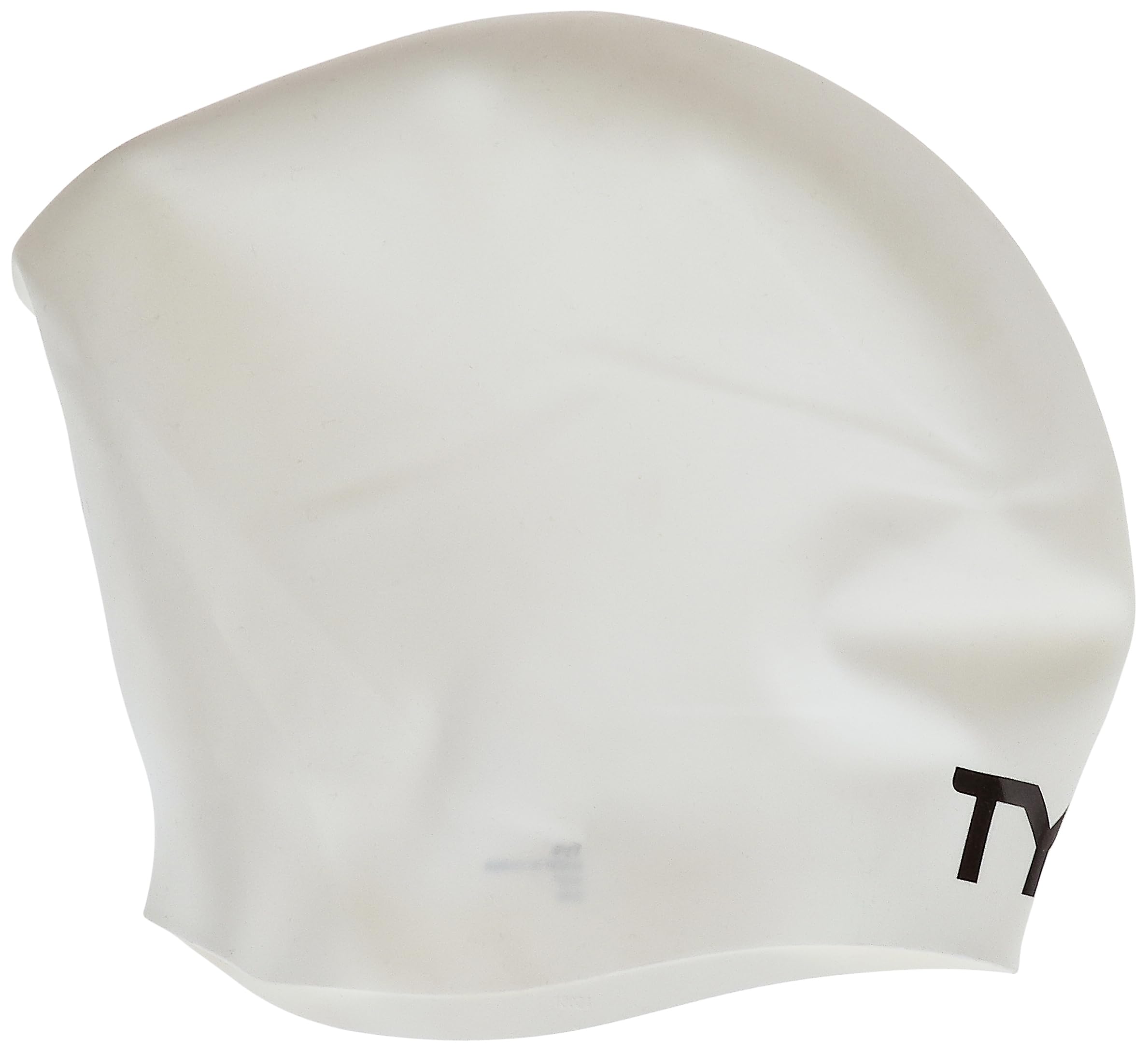 Tyr Long Hair Wrinkle-Free Silicone Swim Cap, White
