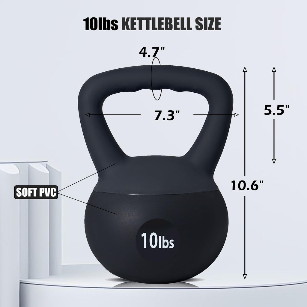 Sogespower Soft Kettlebells,Iron Sand Filled Weights Strength Training Kettlebells,Shock-Proof Weights And Wide-Grip Handle,Fitn