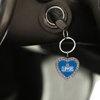 Rico Industries Nfl New York Giants Metal Rhinestone Heart Keychain