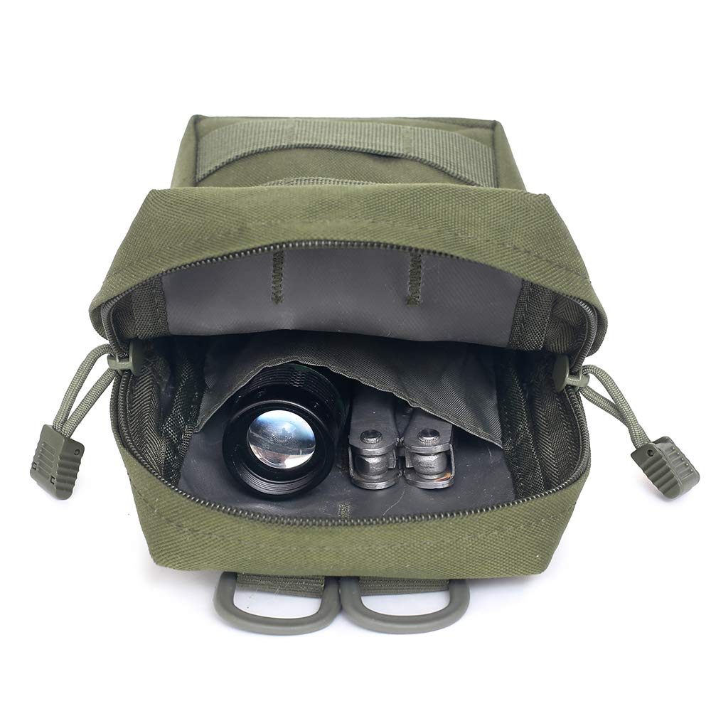 Tacticool 2 Pack Molle Pouches - Tactical Compact Water-Resistant Edc Pouch (2 Pack-Army Green)