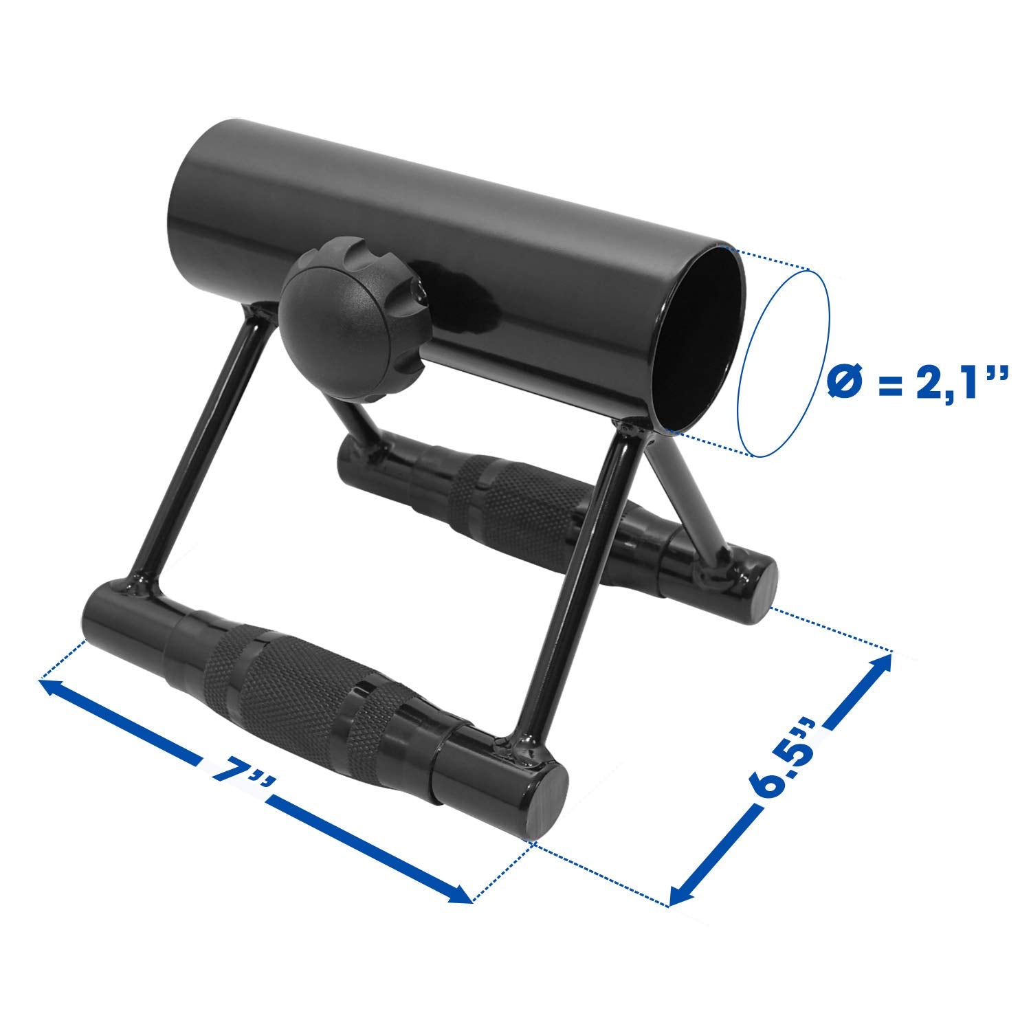 Yes4All Landmine Double D Row Handle/Landmine Handle Attachment With Textured Rubber Handles - Double D Landmine Handle Fits 2-I