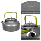 Docooler Camping Kettle - 0.8L Portable Ultra-Light Outdoor Hiking Camping Picnic Water Kettle, Teapot, Coffee Pot - Compact, Qu