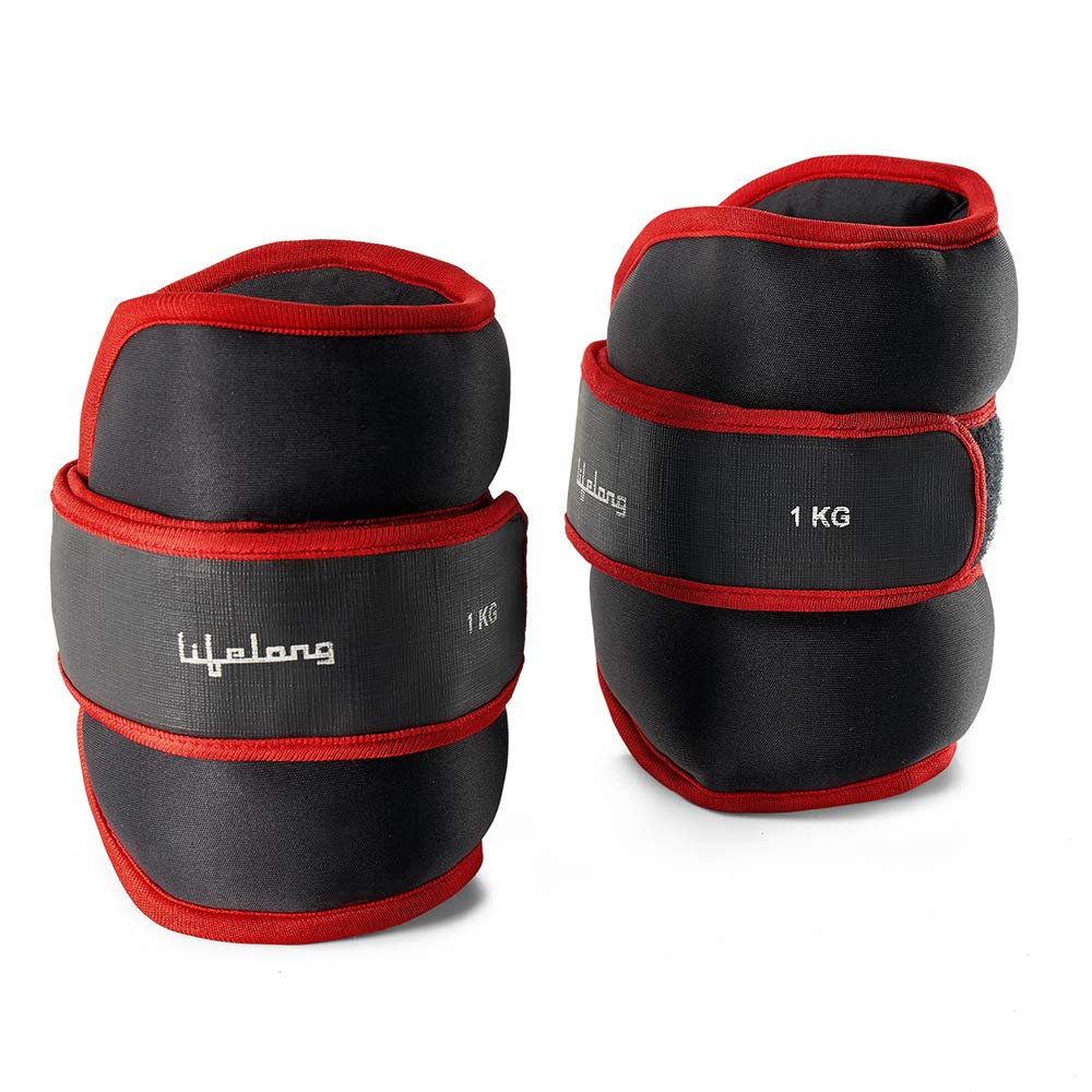 Lifelong Adjustable Ankle Weight for Running, Jogging, Cycling, Sand Filled, for Both Men and Women, 1 Kg and 2 Kg (Pair)