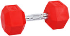 Fitvids Colored Rubber Encased Hex Dumbbell, 30Lb Pair