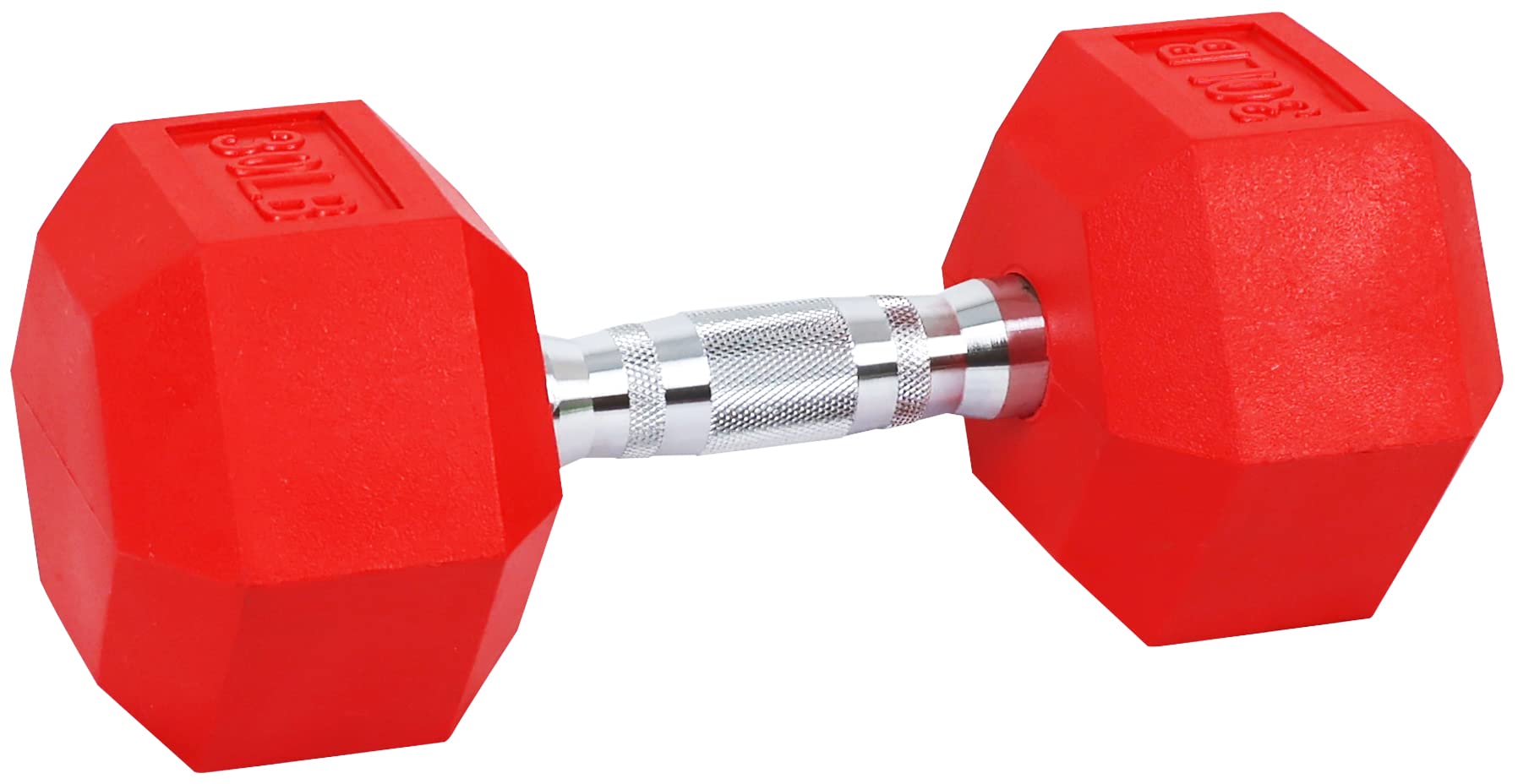 Fitvids Colored Rubber Encased Hex Dumbbell, 30Lb Pair