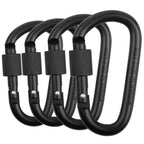 Vonpri 4 Pack Aluminum Locking Carabiner Clip D Ring Spring Snap Key Chain Hook 3