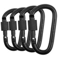 Locking Carabiner Clip, Vonpri 3 Inch D Ring Clips Spring Snap Key Chain Hook Screw Gate Aluminum Carabiners for Outdoor Travel 